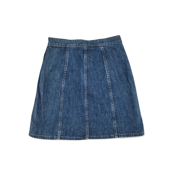 J.Crew Denim Mini Skirt Sz 29 Button Front Y2K Indie Grunge Vibe - Picture 2 of 3